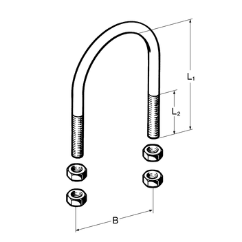 U-BOLT INOX A4 dadi inclusi