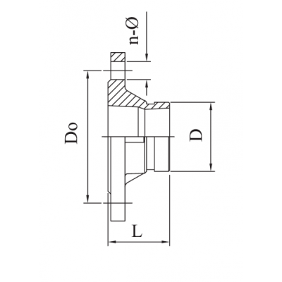 TRONCHETTO SCANALATO CON FLANGIA 2278